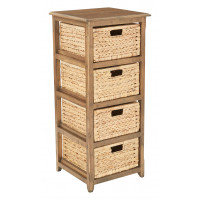 OSP Home Furnishings SH4514-DT Sheridan 4-Drawer Storage in Distressed Toffee Finish Assembled
